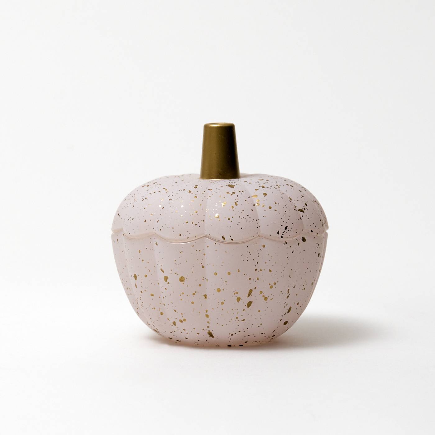 Glass Pumpkin Candle - White & Gold - Choice of fragrance