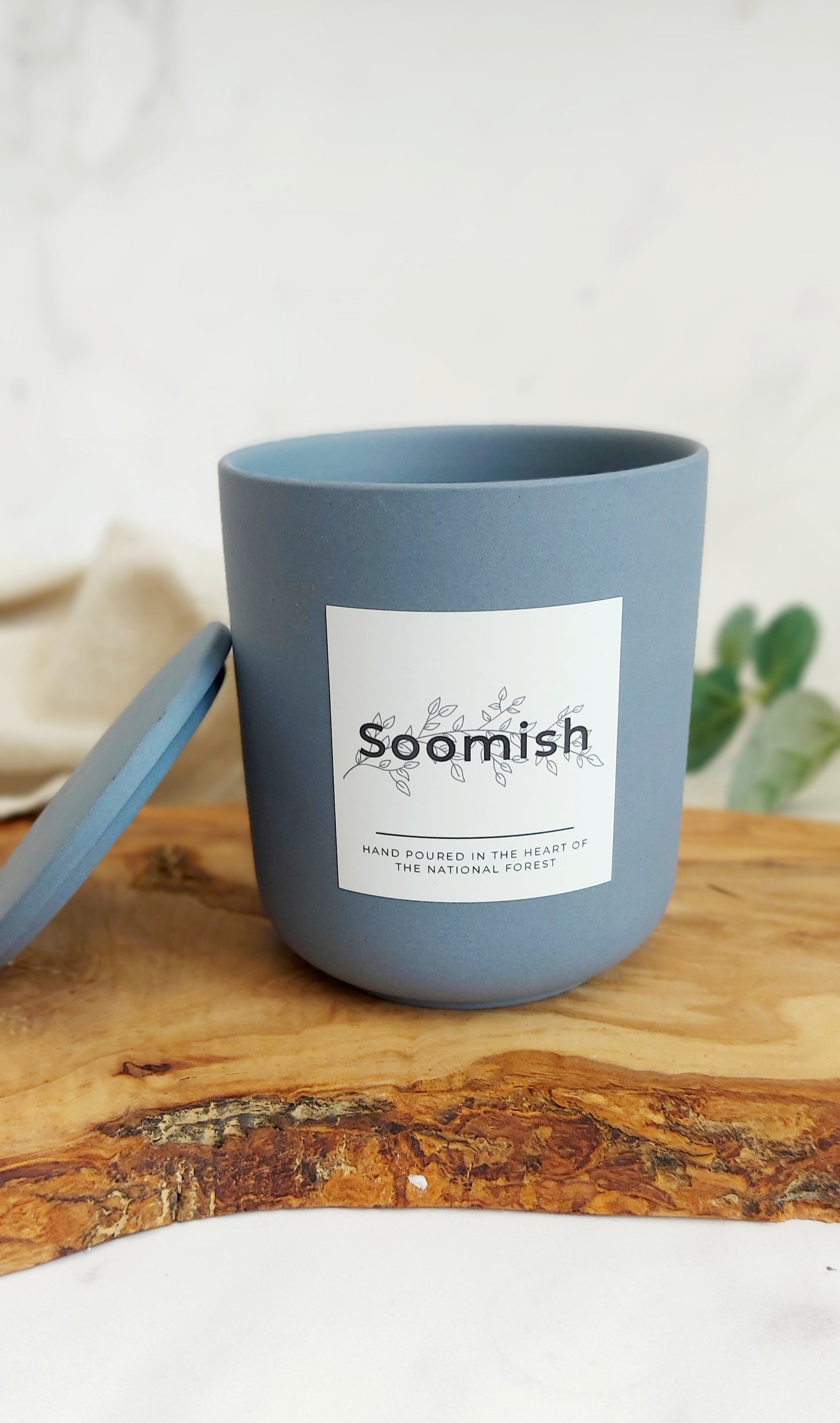 Refillable Candle Pot & Refill - Peacock Blue