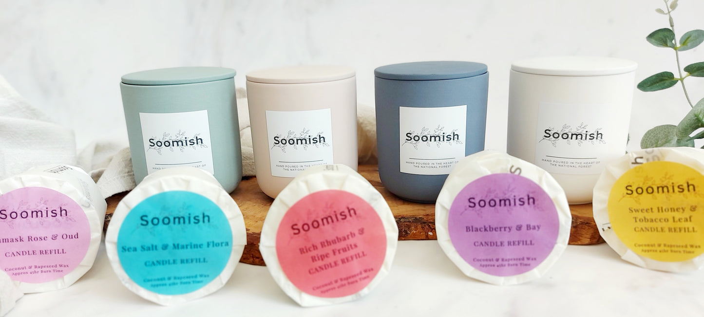 Refillable Candle Pot & Refill - Chalk White