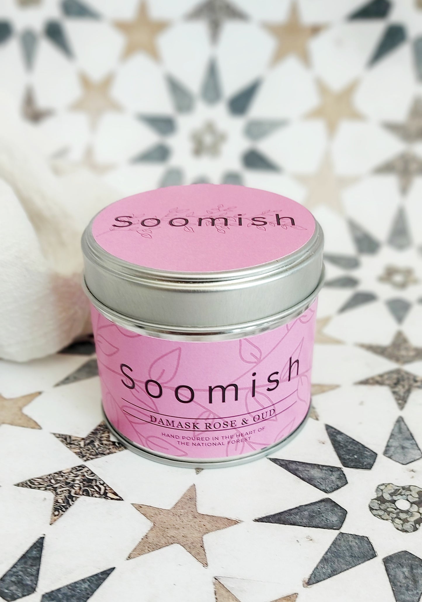 Damask Rose & Oud Tin Candle
