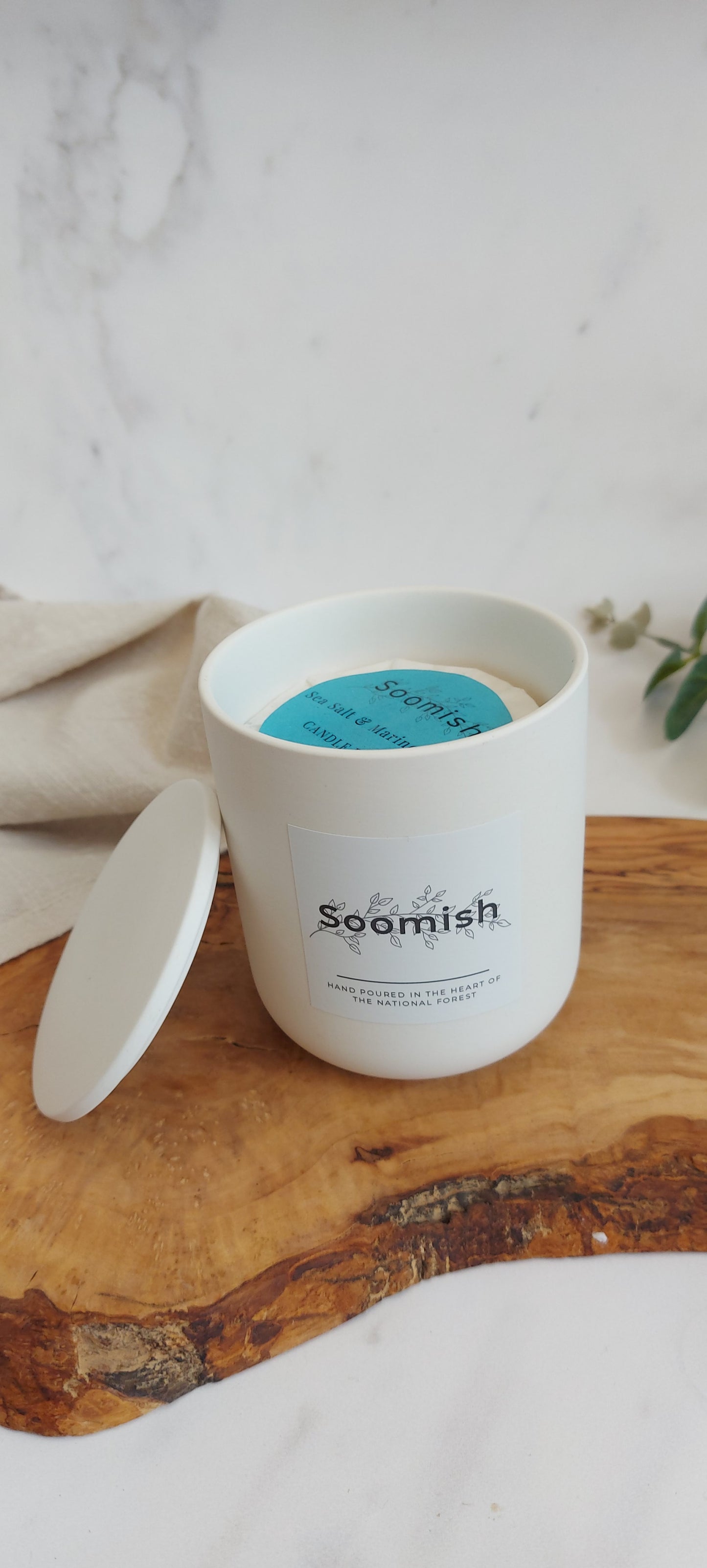 Refillable Candle Pot & Refill - Chalk White