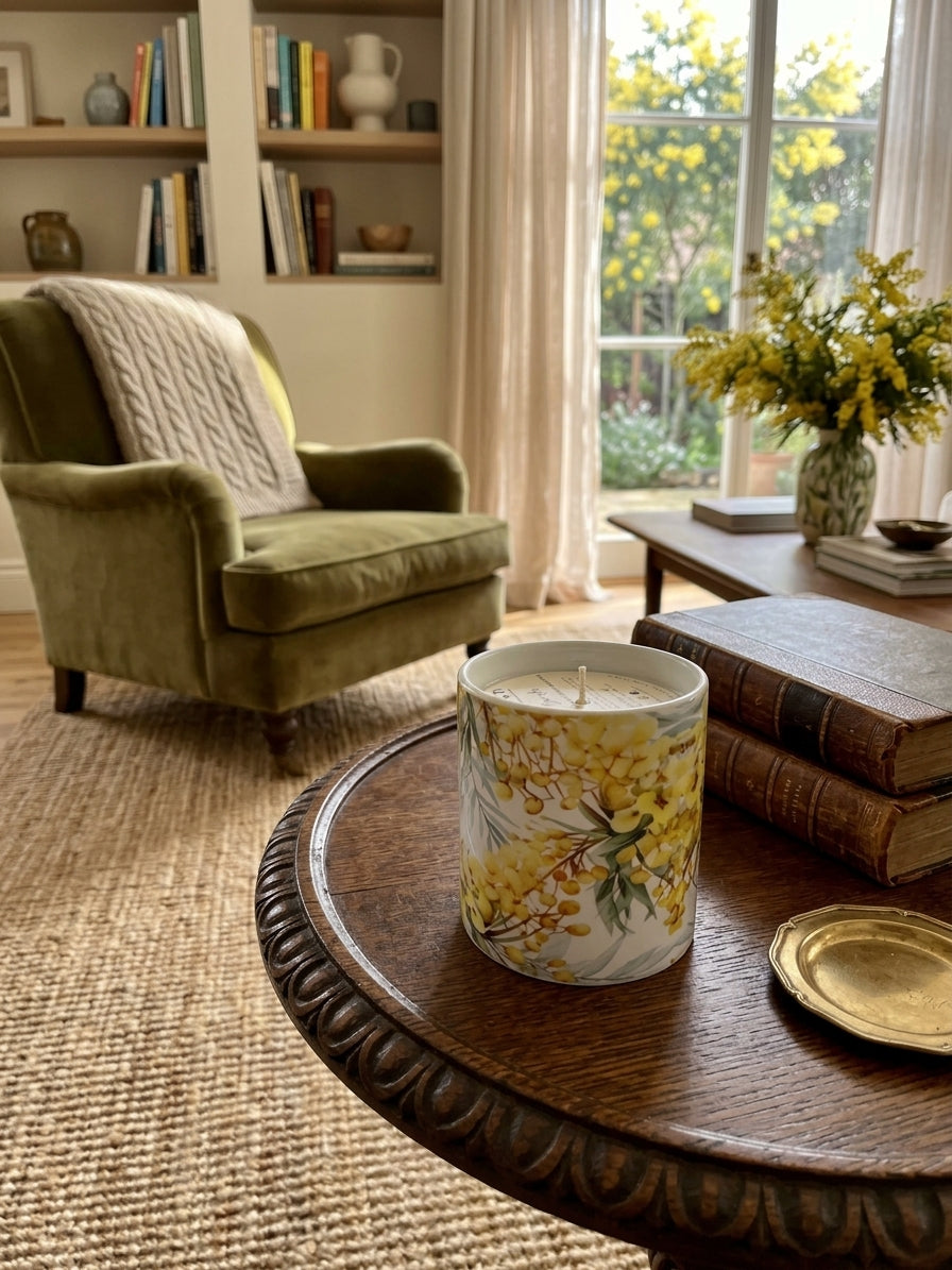 Art Candles - Yellow Laburnum - Herbs & Lavender fragrance