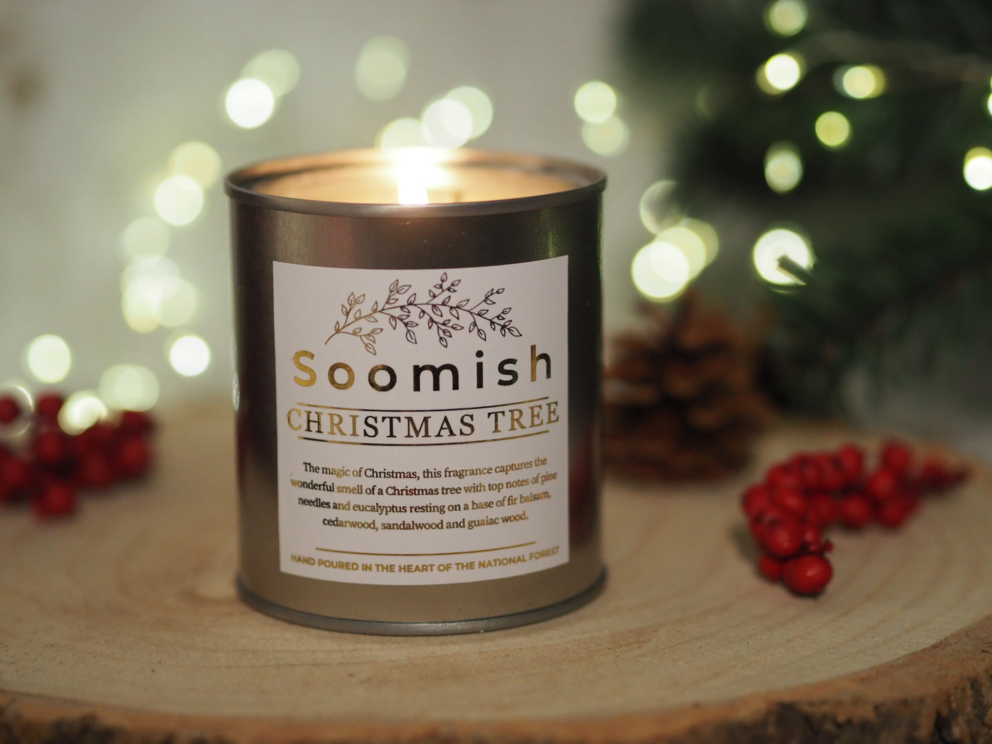 Christmas Tree Tin Candle