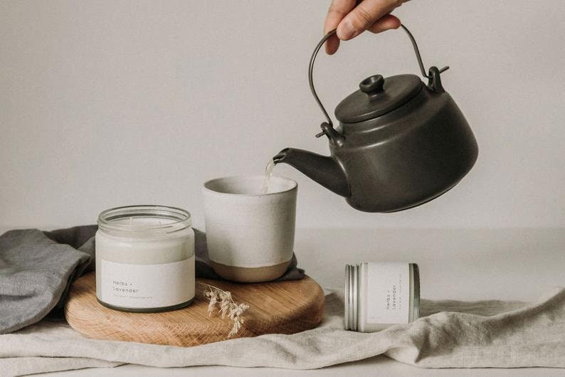 Herbs + Lavender Essential Oil Soy Candle | Naturally Scented Soy Wax Candle | 100% Natural Candle Vegan & Cruelty Free
