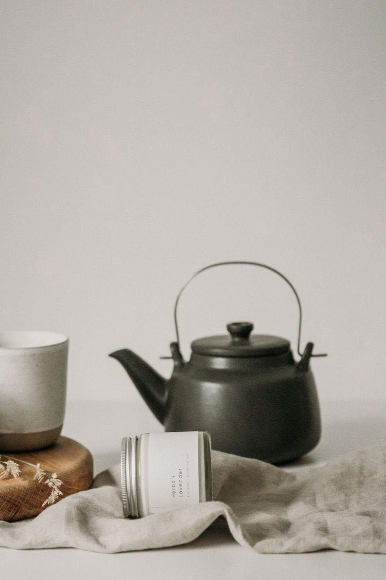 Herbs + Lavender Essential Oil Soy Candle | Naturally Scented Soy Wax Candle | 100% Natural Candle Vegan & Cruelty Free