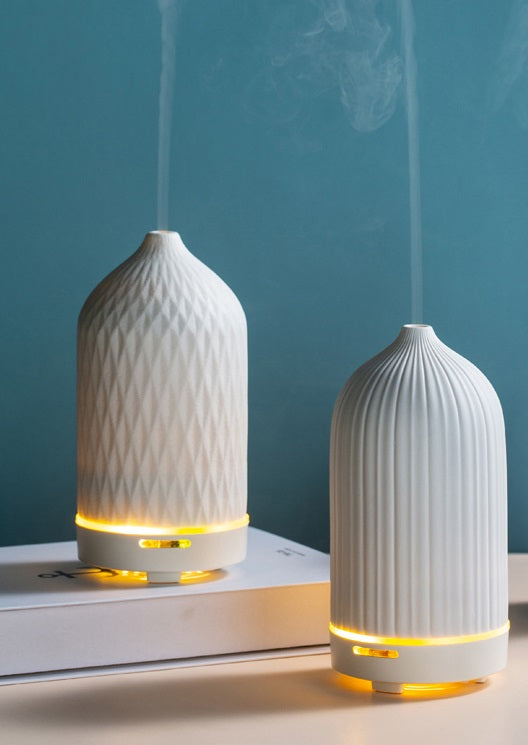 Diamond Ceramic Electric Aromatherapy Diffuser - Chalk White