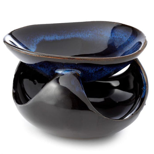 Blue Abstract Mottled Ceramic Burner