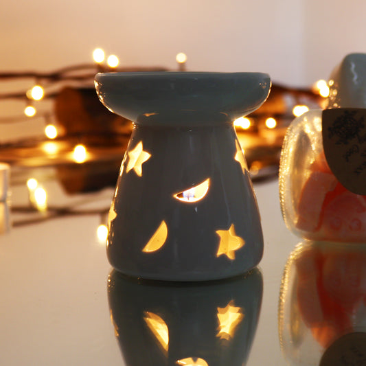 White Moon & Stars Ceramic Burner