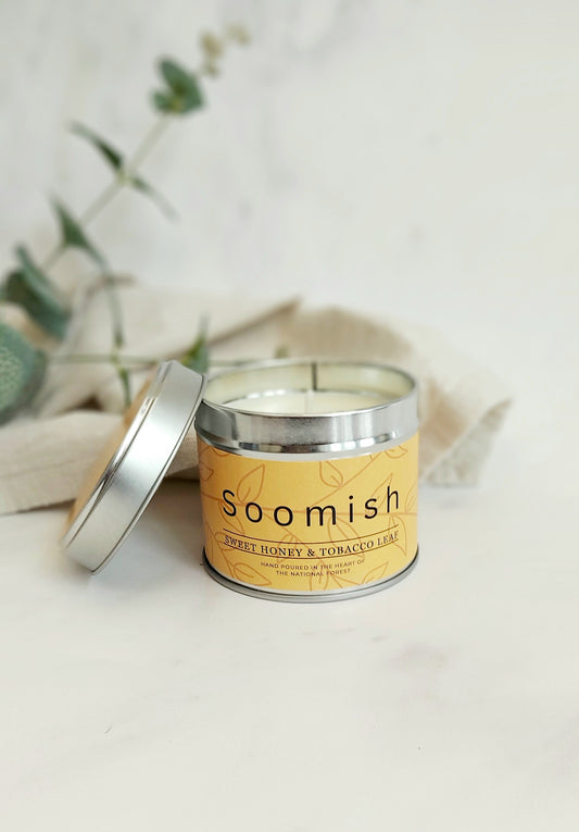 Sweet Honey & Tobacco Leaf Tin Candle
