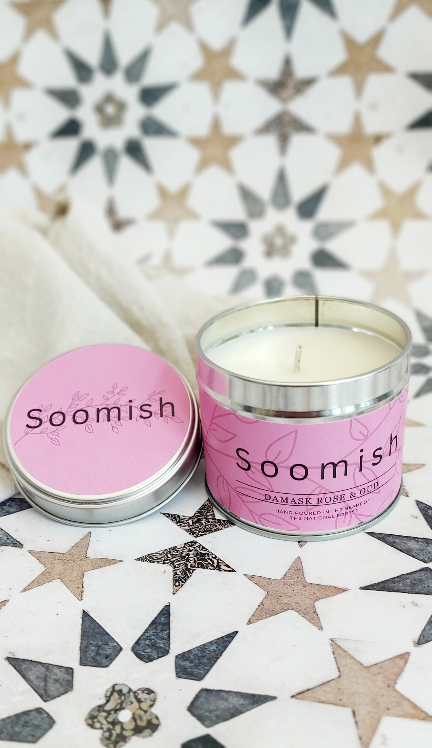 Damask Rose & Oud Tin Candle