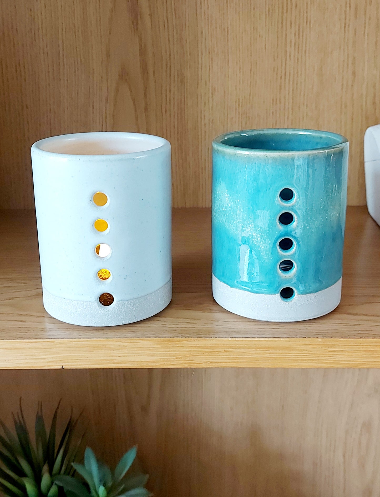 Hand thrown Pottery Tealight Holder - Grey Mist - SUPER SECONDS FESTIVAL 2025
