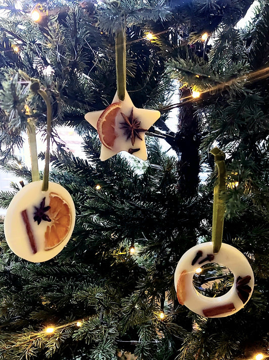 Spiced Orange Wax Christmas Tree Decorations