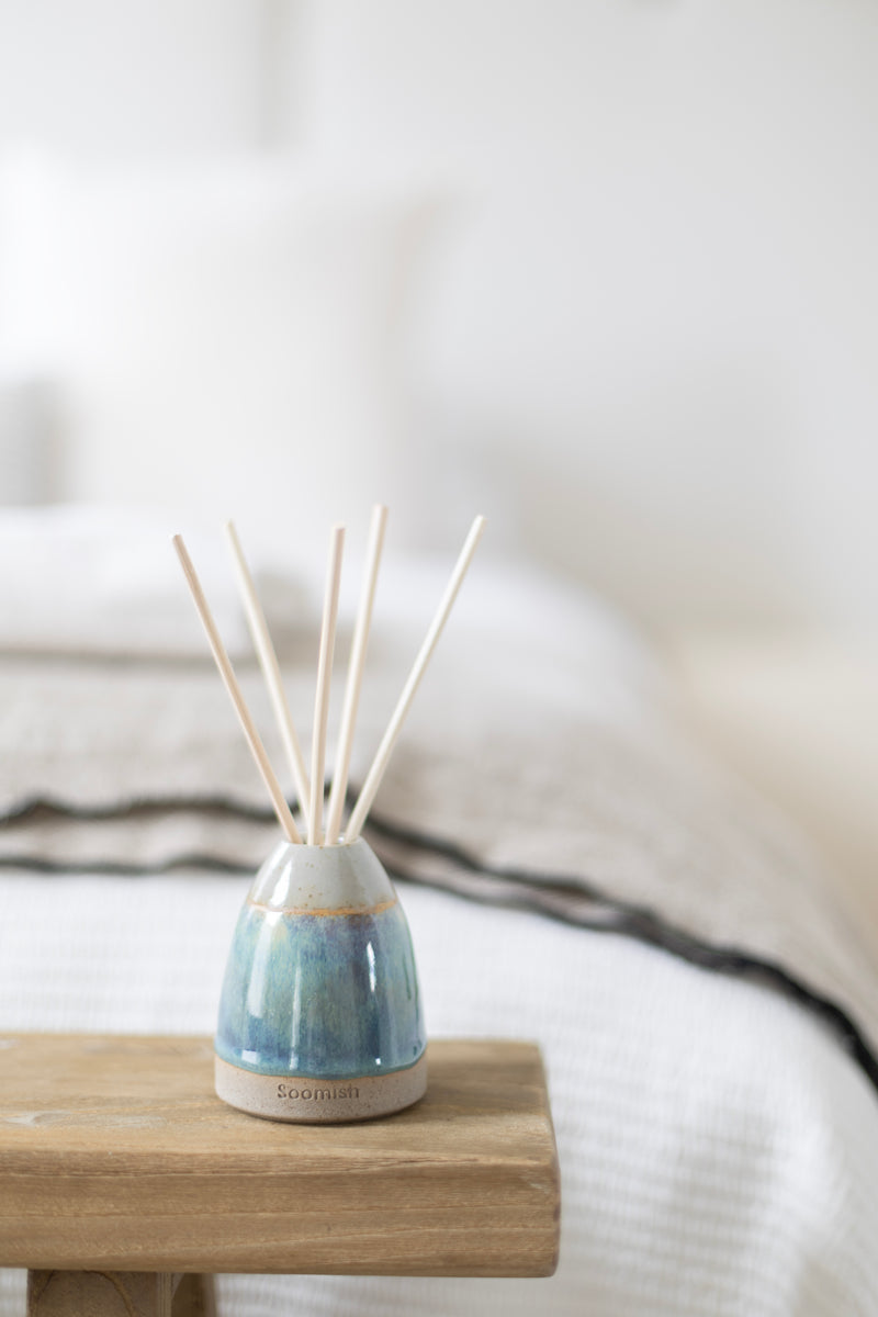 Hand thrown Ceramic Reed Diffuser - Marine Green