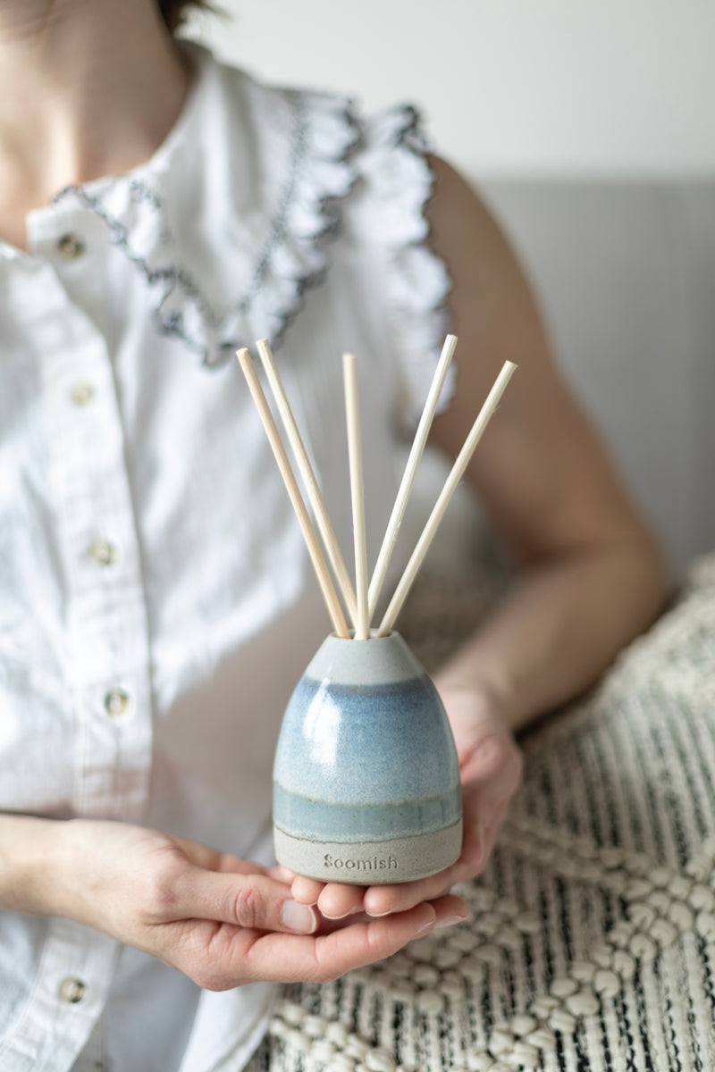 Hand thrown Ceramic Reed Diffuser - Blue Sky