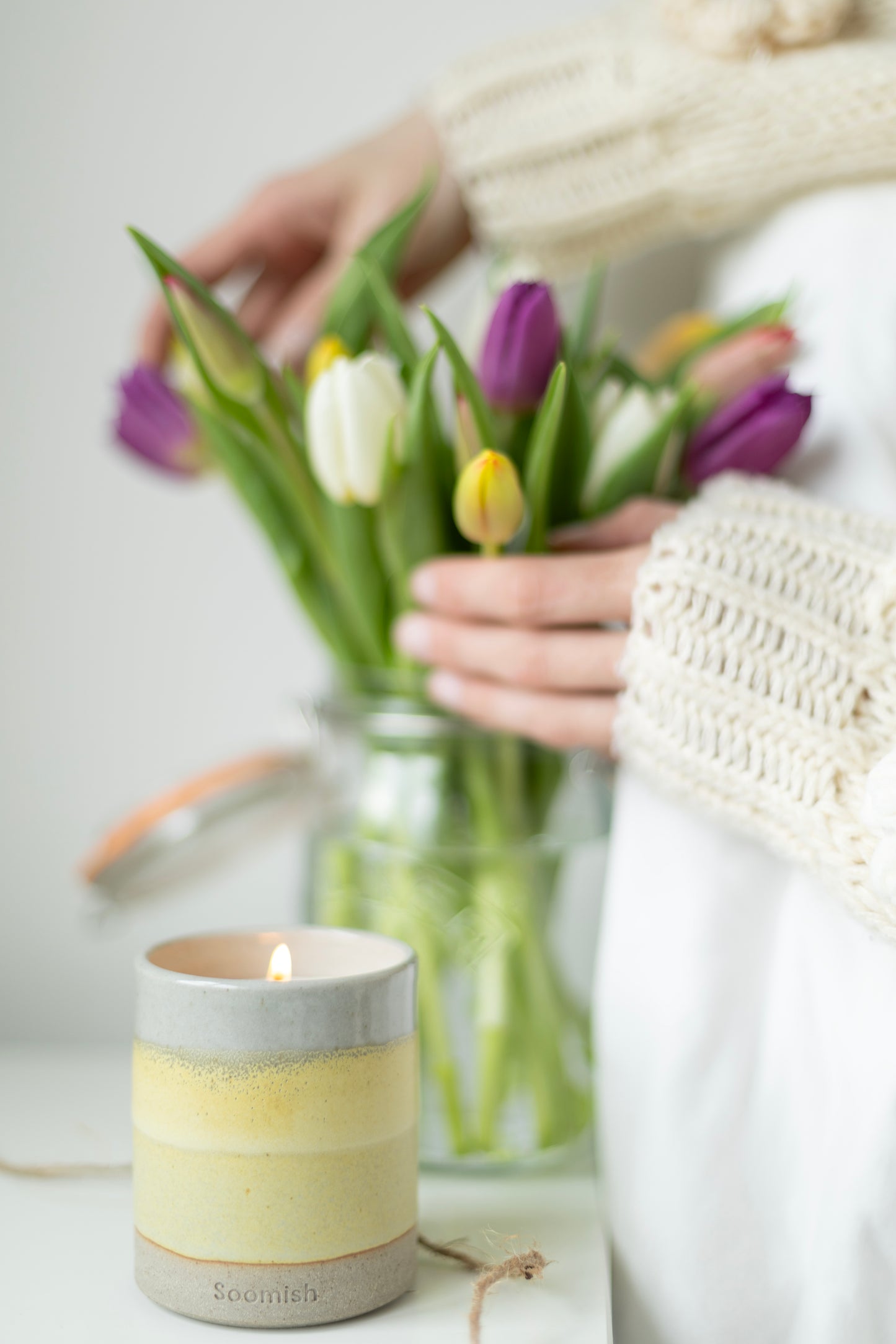 Hand thrown Ceramic Glazed Pot - Daisy Yellow