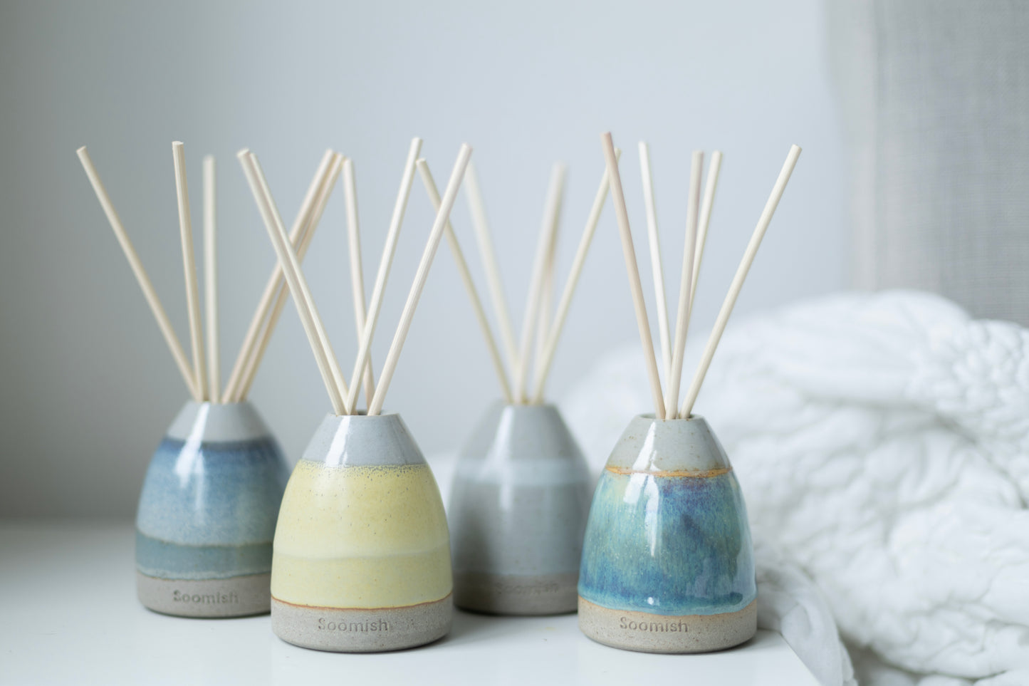 Hand thrown Ceramic Reed Diffuser - Blue Sky