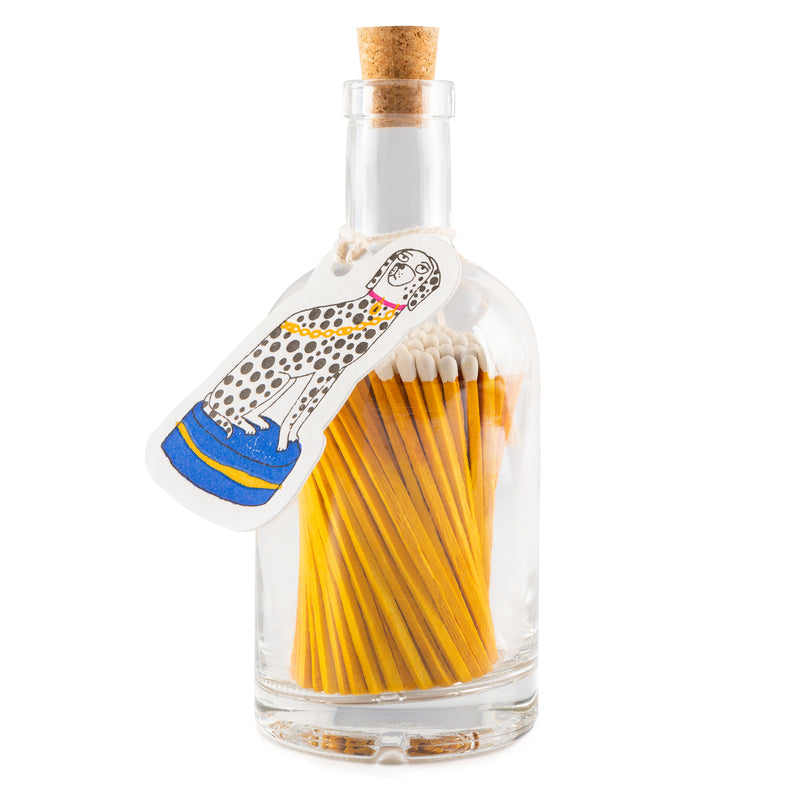 Dalmation Long Luxury Matches in Glass bottle by Archivist