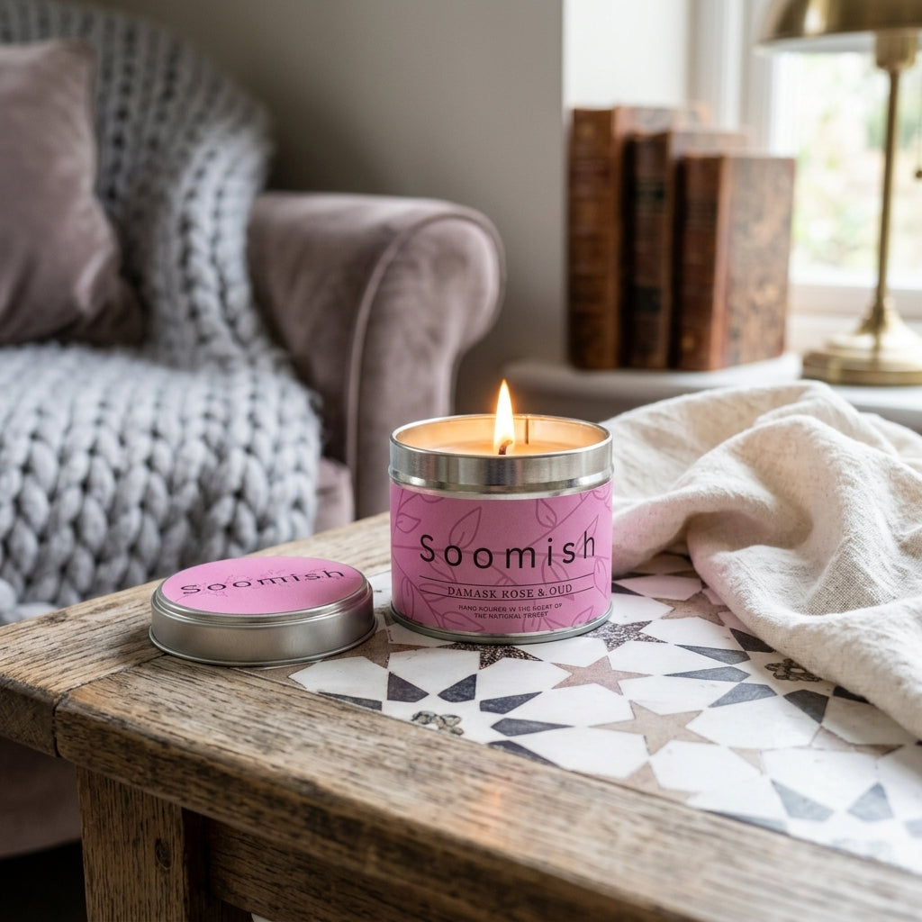 Damask Rose & Oud Tin Candle