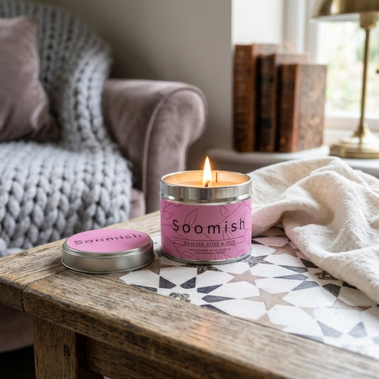 Damask Rose & Oud Tin Candle