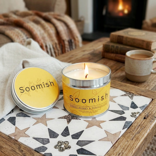 Sweet Honey & Tobacco Leaf Tin Candle