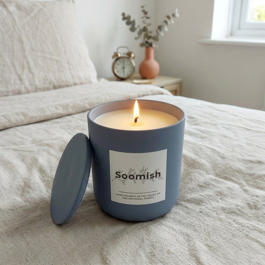 Refillable Candle Pot & Refill - Peacock Blue