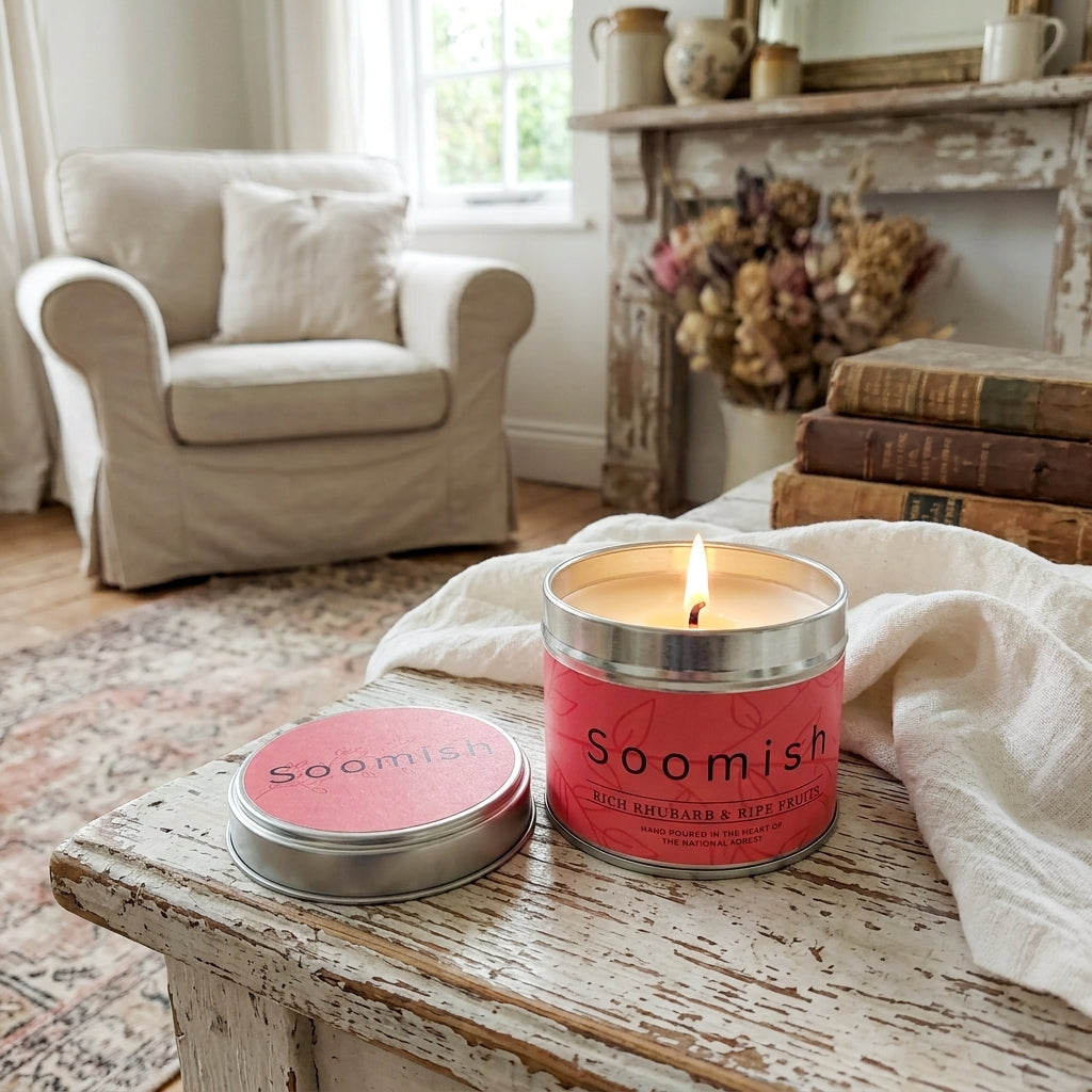 Rich Rhubard & Ripe Fruits Tin Candle