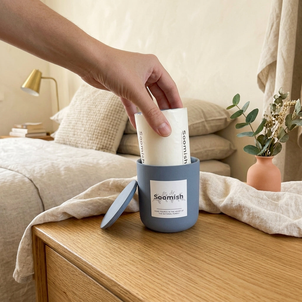 Refillable Candle Pot & Refill - Peacock Blue