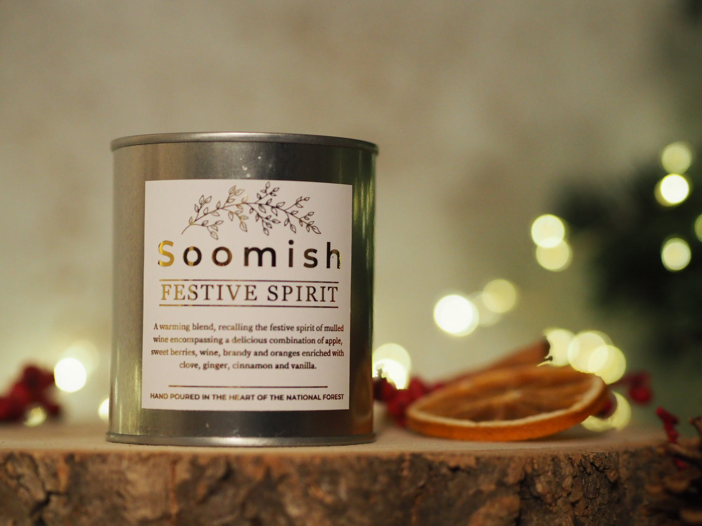 Festive Spirit Tin Candle