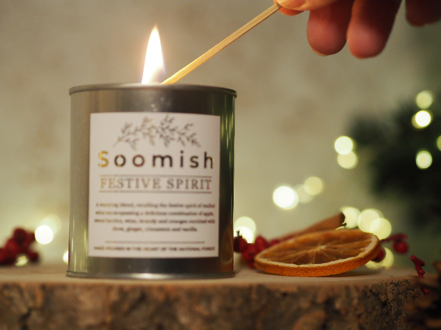 Festive Spirit Tin Candle