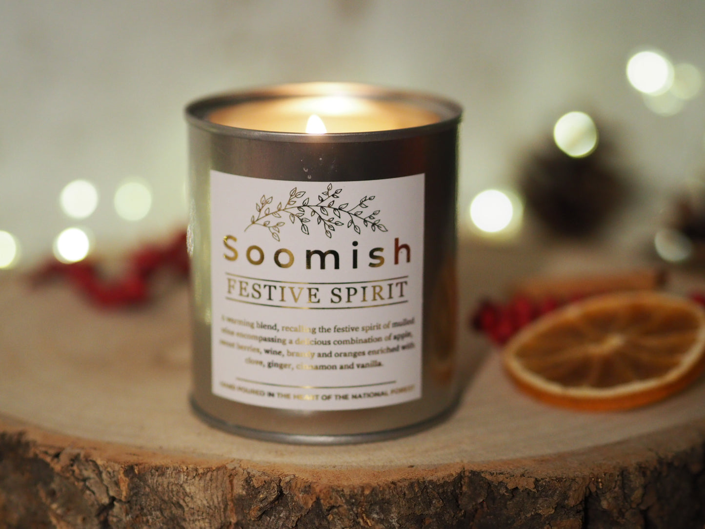 Festive Spirit Tin Candle