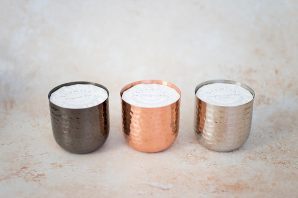 Copper Dimpled Refillable Candle
