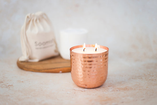 Copper Dimpled Refillable Candle