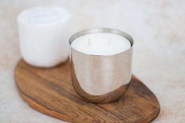 Silver Smooth Refillable Candle