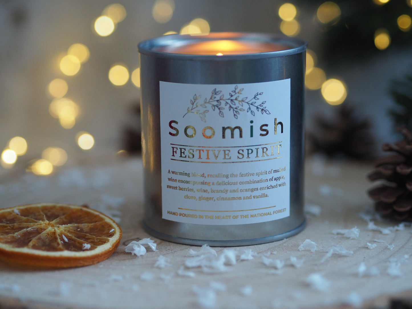 Festive Spirit Tin Candle