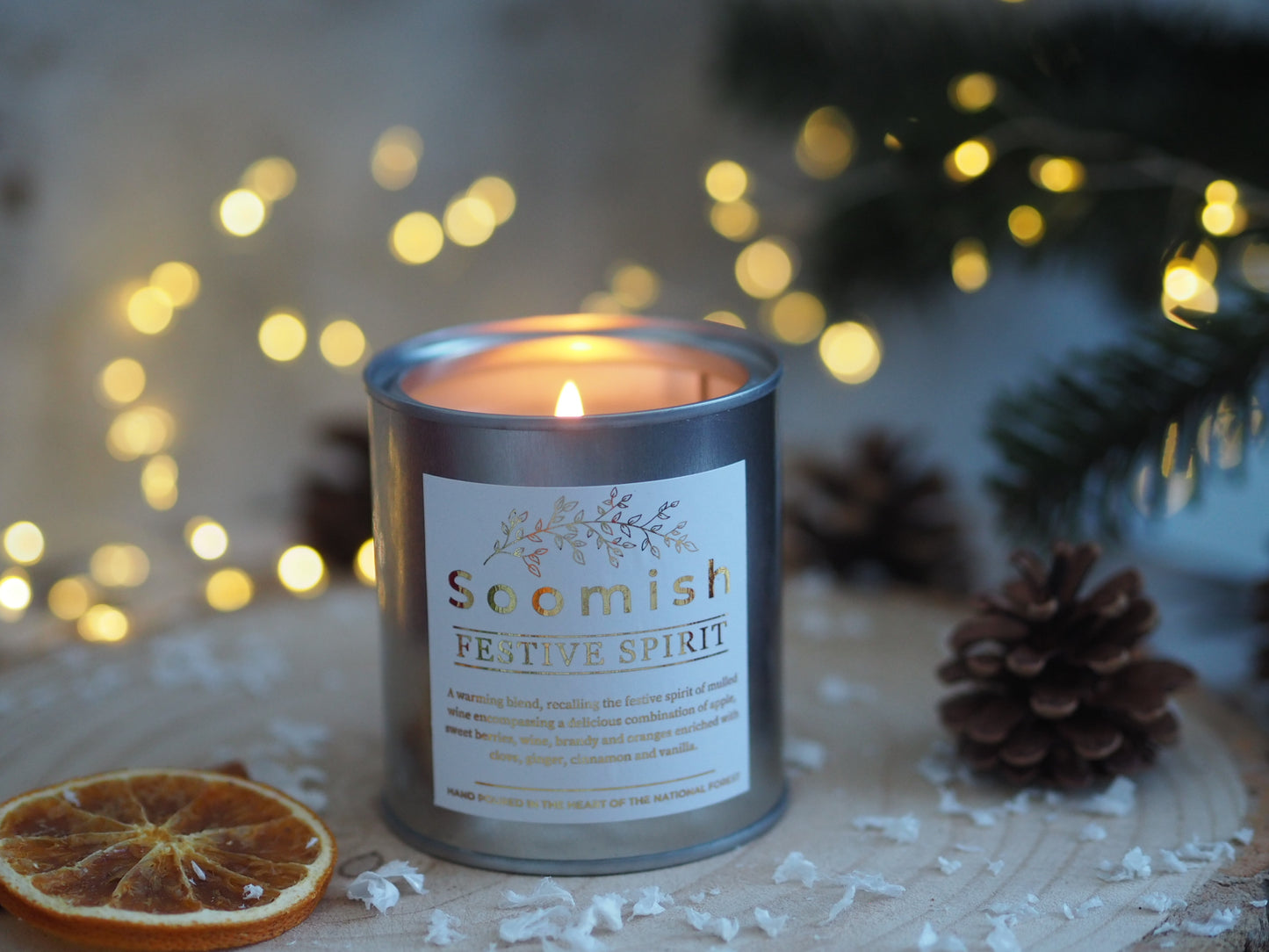 Festive Spirit Tin Candle