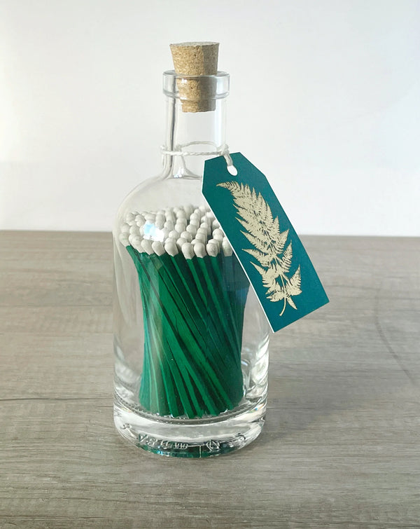 Gold Fern Long Luxury Matches in Glass bottle by Archivist