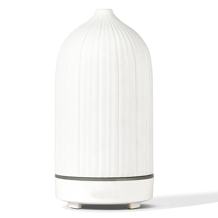 Striped Ceramic Electric Aromatherapy Diffuser - Chalk White