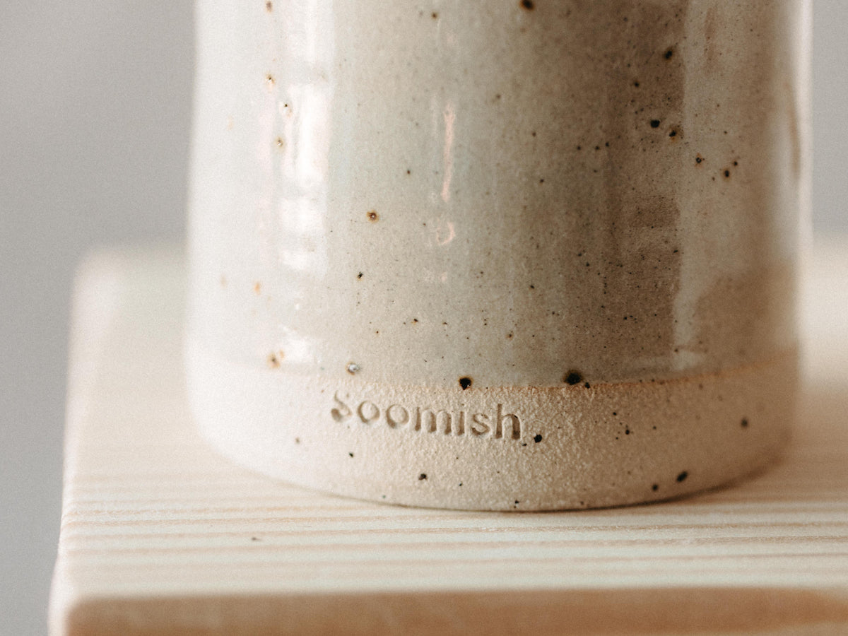 Black Amber + Lavender - MOCHA CREAM SPECKLE GLAZE HANDMADE POT - Super Seconds Festival 2026